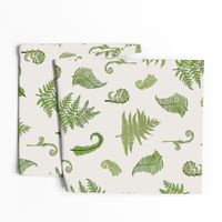 Woodland Ferns-Cream