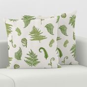 Woodland Ferns-Cream