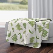 Woodland Ferns-Cream