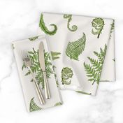 Woodland Ferns-Cream