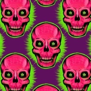Original Vintage Skull (on purple)
