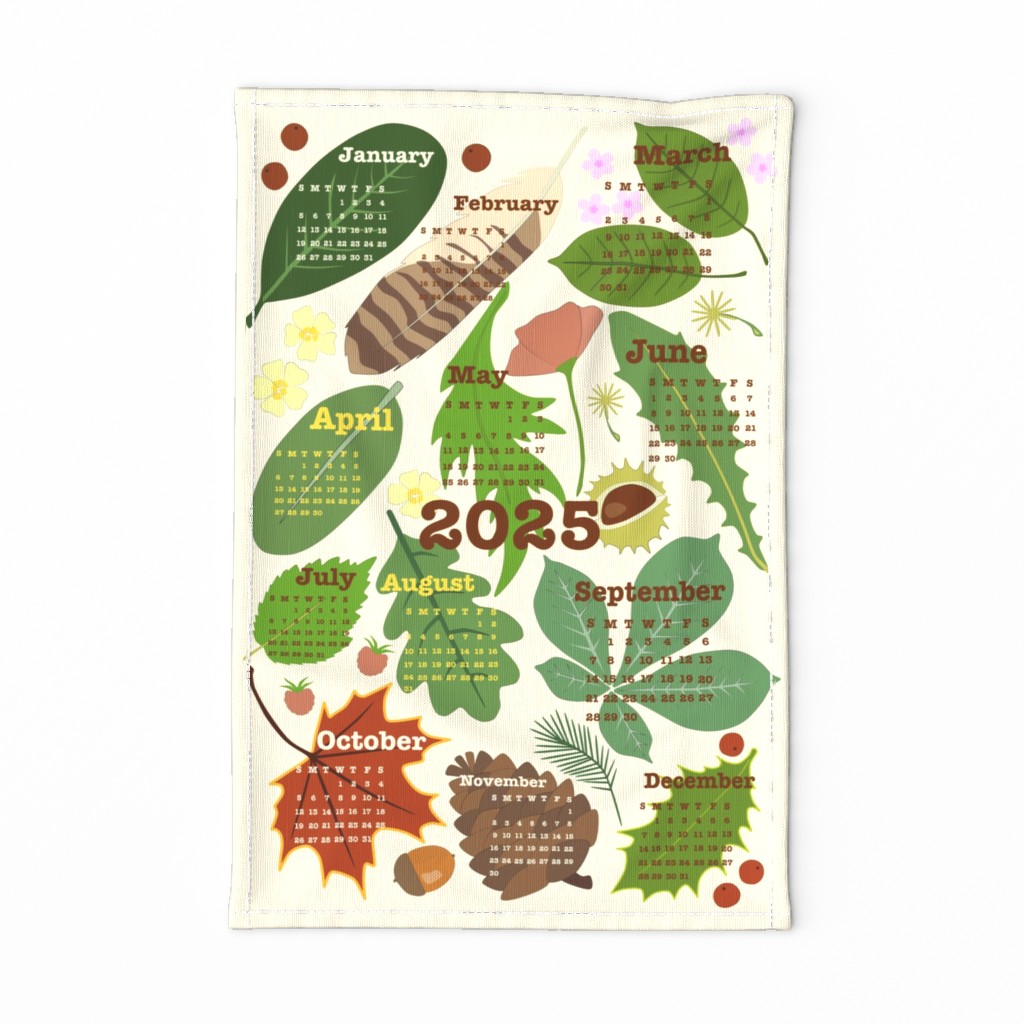 2024 Nature Table Calendar Tea Towel