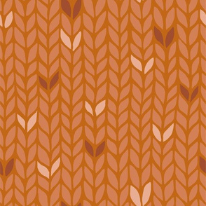 orange knit pattern with dots