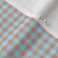 JP18 - Tiny Sky Blue and Rosy Peach  Buffalo Plaid