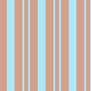 JP18 Sky Blue and Rosy Peach Rhythmic Stripes