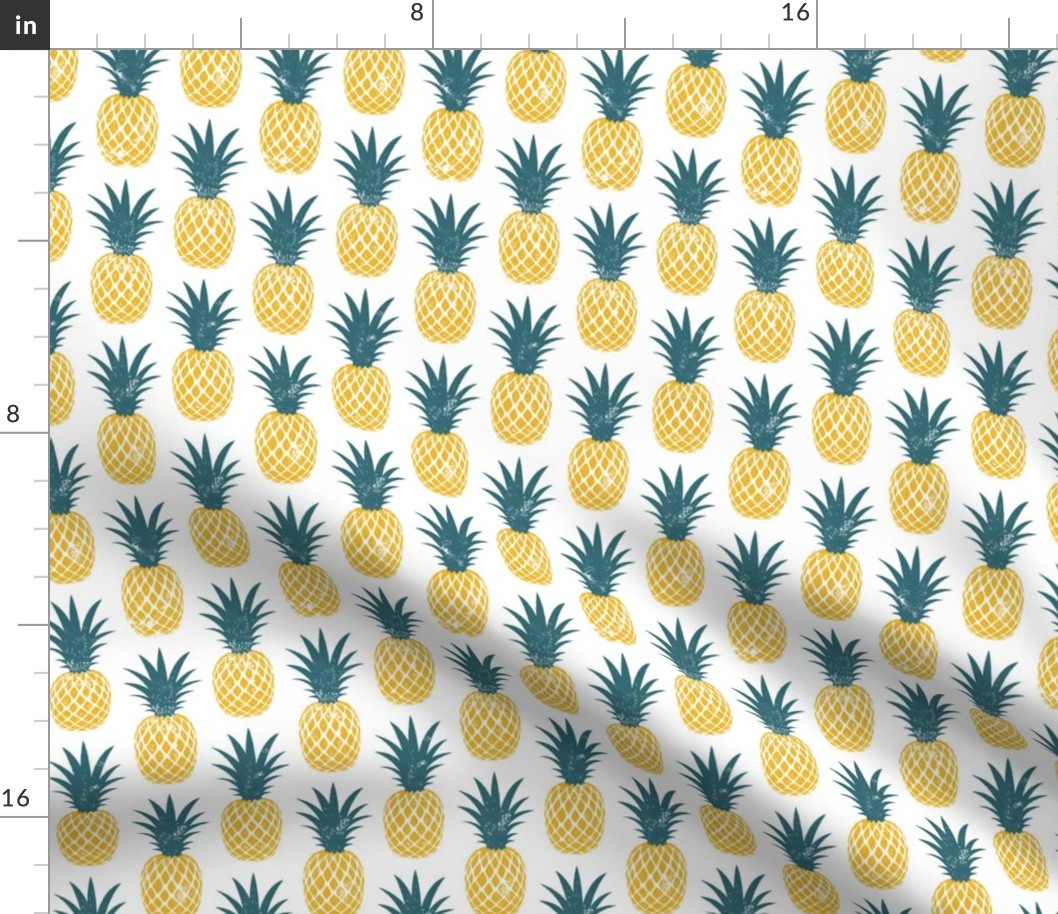 pineapples - golden and teal