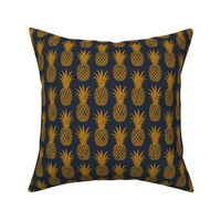 pineapples on dark blue