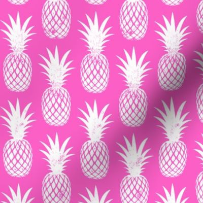 pineapples on hot pink