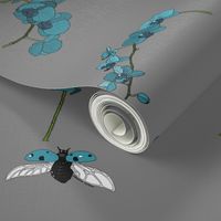 Poppy orchid meadow teal