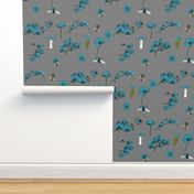 Poppy orchid meadow teal