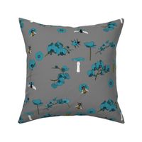 Poppy orchid meadow teal