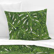 monstera leaves green pearl extra large