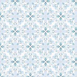 Blue floral Morrocan tile pattern.  Use the design for backsplash, scrub cap, closet wallpaper, baby boy nursery or swimsuit and bikini
