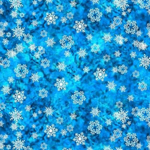 Snowflake Sky - Bright Blue