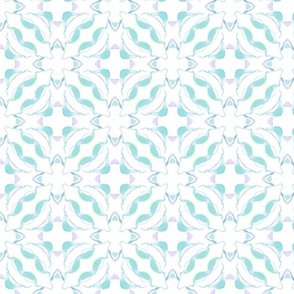 Teal Maroccan tile medium scale.  Use the design for a colorful backsplash, bathroom wallpaper or duvet cover.  