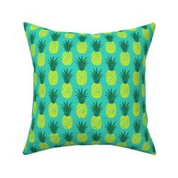 pineapples - yellow on teal