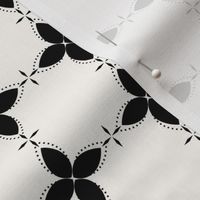 Bobby Jo: Black & Cream Floral Bandana Pattern, Geometric Floral