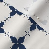 Bobby Jo: Navy & Cream Floral Bandana Pattern, Geometric Floral