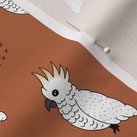 Sweet minimal style cockatoo birds illustration pattern copper