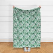 Sweet tropical jungle cockatoo birds illustration summer pattern mint green gender neutral