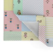 Forest Friends Woodland Animal Babies Cheater Quilt