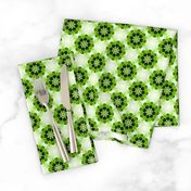 green vintage floral pattern