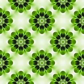 green vintage floral pattern