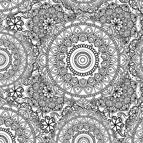 Black And White Mandala Fabric, Wallpaper and Home Decor | Spoonflower