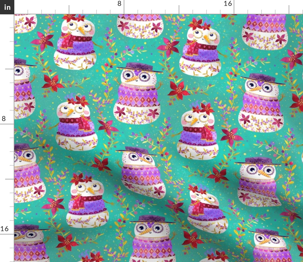 Snowman pattern mint