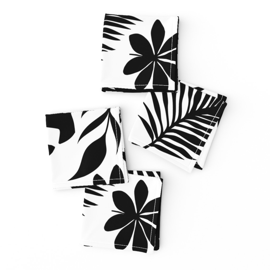 Black And White Palm Leaf 