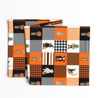 Halloween Hand-Painted Witches and Monsters Cheater Quilt