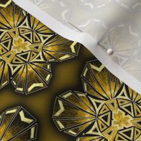 snowflake hexagons #2 - gold satin - ELH