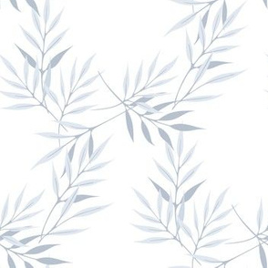 Long leaves on a white background