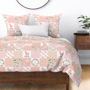 Woodland Baby Deer Quilt – You Are So Loved – Peach Patchwork Floral Wholecloth