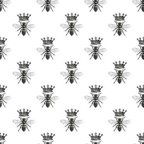 Queen Bee Pattern | Black and White | Vintage Style