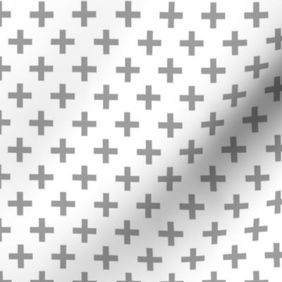Crosses | Criss Cross | Plus Sign | X | Gray and White|  Swiss Cross | Minimalist | Scandi | Hygge