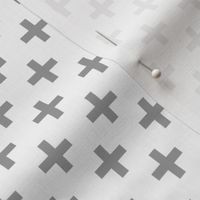 Crosses | Criss Cross | Plus Sign | X | Gray and White|  Swiss Cross | Minimalist | Scandi | Hygge