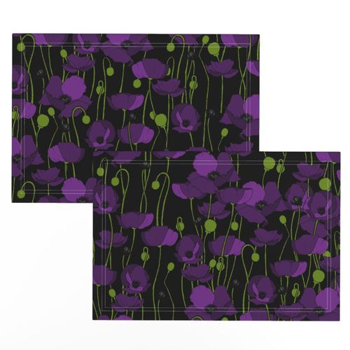 Purple poppy repeat black - medium