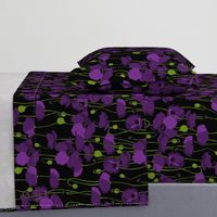 Purple poppy repeat black - medium