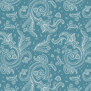 Turquoise Paisley. Boho pattern