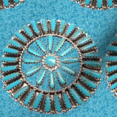 Native American Circles on Turquoise