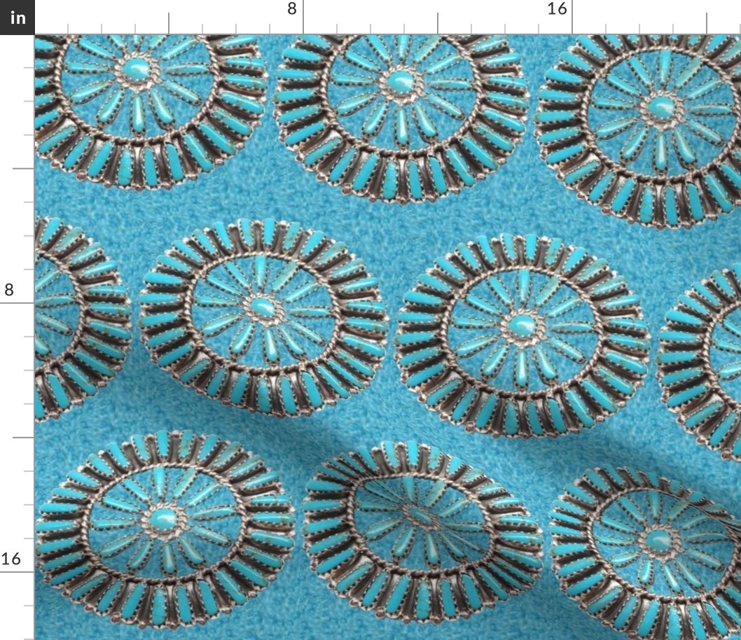 Native American Circles on Turquoise