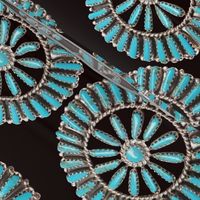 Native American Turquoise Circles on Black