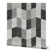 Cerused Wood Chevron Large Black Grey