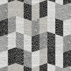 Cerused Wood Chevron Large Black Grey