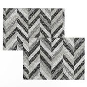 Cerused Wood Chevron Black Grey