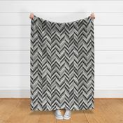 Cerused Wood Chevron Black Grey