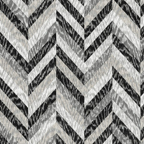 Cerused Wood Chevron Black Grey