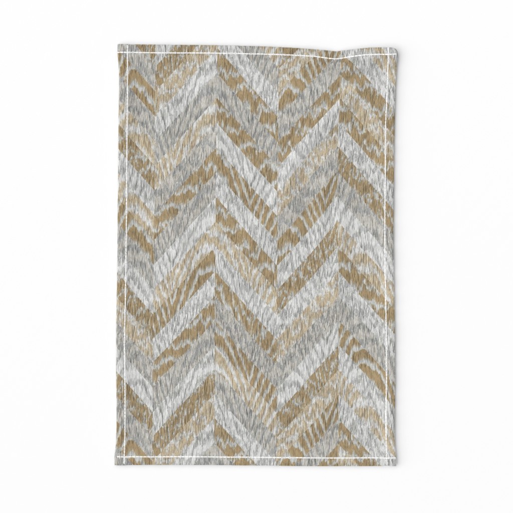 Cerused Wood Chevron White Mix