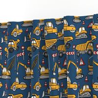 Small Scale  / Construction Cars / Dark Blue Background 